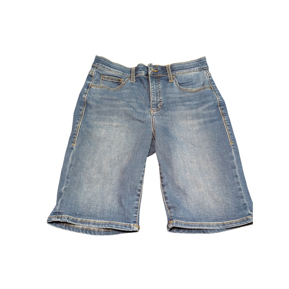 LuLaRoe Womens Medium Wash Stretch Bermuda Denim Jean Shorts Blue Size 30